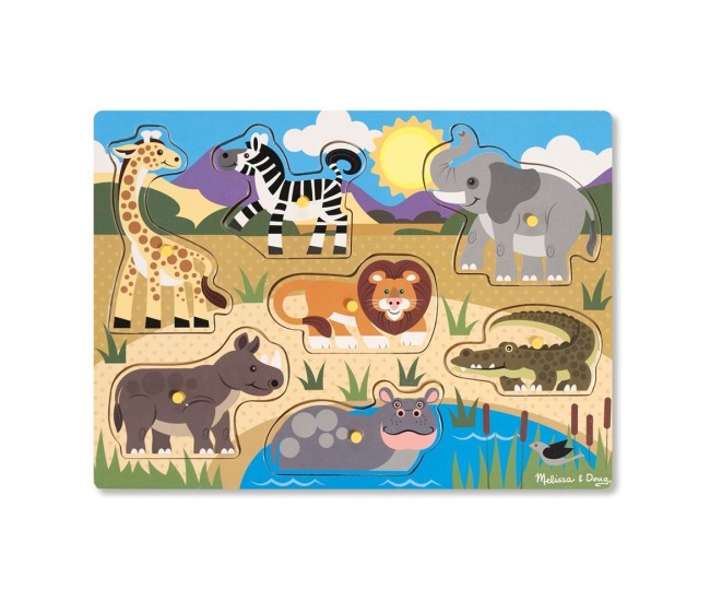 Puzzle din lemn animalele safari Puzzle din lemn animalele safari