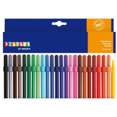 Set 24 carioci colorate cu varful subtire
