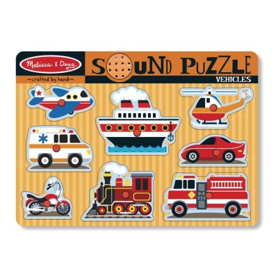 Puzzle cu sunete vehicule melissa and doug