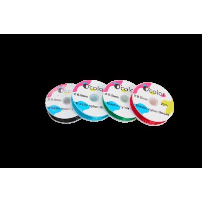 Set 4 bobine fir elastic colorat diam 0.5 mm pentru insirat margele