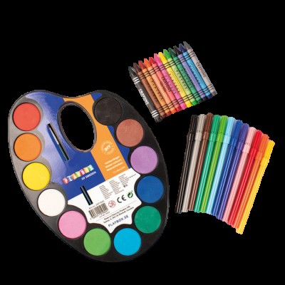 Set acuarele, carioci si creioane colorate starter