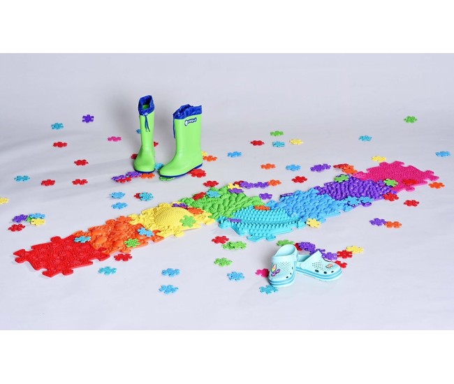 Set covorase ortopedice senzoriale tip puzzle curcubeu Set covorase ortopedice senzoriale tip puzzle curcubeu