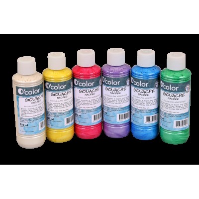 Guasa lavabila 6 x 250 ml, culori perlate