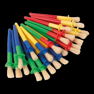 Set 24 de pensule groase, maner cu protectie, pentru copii mici