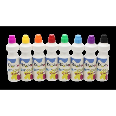 Set 8 culori x 75 ml guasa cu buretel
