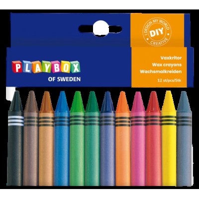 Set 12 creioane colorate cerate groase cu diametrul de 11 mm