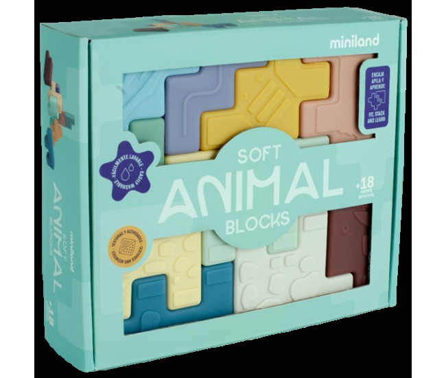 Jucarie educativa cuburi moi pentru toddleri, animalute Jucarie educativa cuburi moi pentru toddleri, animalute
