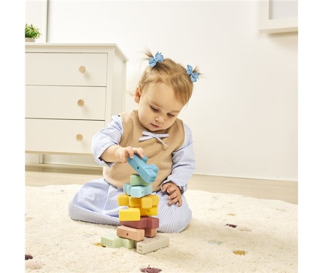 Jucarie educativa cuburi moi pentru toddleri, animalute Jucarie educativa cuburi moi pentru toddleri, animalute
