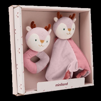 Set cadou bebe - zornaitoare si paturica moale de atasament caprioara, de la 0 luni Set cadou bebe - zornaitoare si paturica moale de atasament caprioara, de la 0 luni