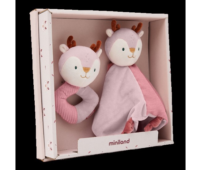 Set cadou bebe - zornaitoare si paturica moale de atasament caprioara, de la 0 luni Set cadou bebe - zornaitoare si paturica moale de atasament caprioara, de la 0 luni