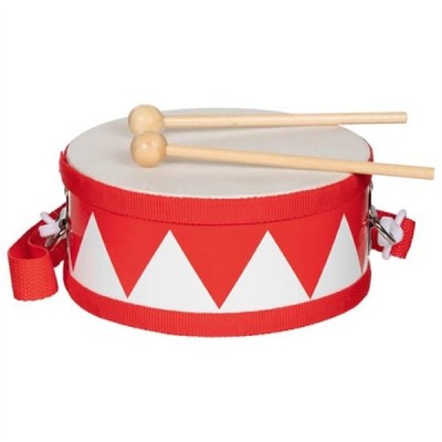 Toba rosie cu malete din lemn, instrument muzical pentru copii Toba rosie cu malete din lemn, instrument muzical pentru copii