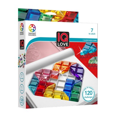 Smart games - iq love, joc de logica cu 120 de provocari, 7+ ani, editie lb. romana