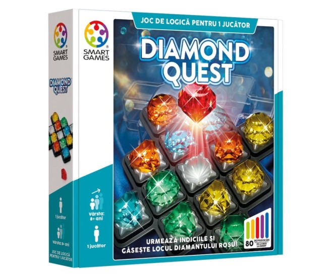 Smart games - diamond quest, joc de logica cu 80 de provocari, 8+ ani, editie lb. romana Smart games - diamond quest, joc de logica cu 80 de provocari, 8+ ani, editie lb. romana