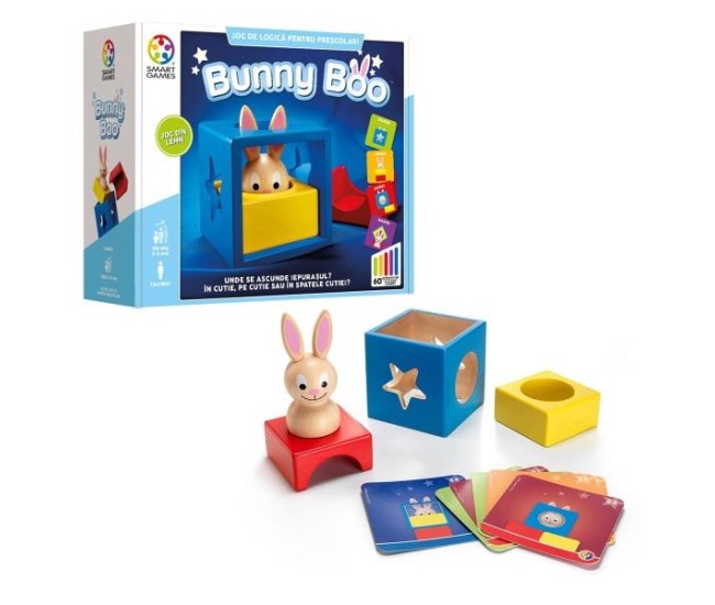 Smart games - bunny boo, joc de logica cu 60 de provocari, 2+ ani, editie lb. romana Smart games - bunny boo, joc de logica cu 60 de provocari, 2+ ani, editie lb. romana