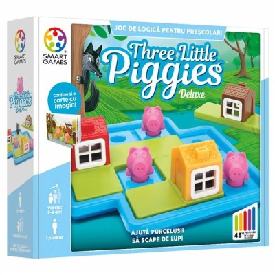 Smart games - three little piggies - deluxe, joc de logica cu 48 de provocari, 3+ ani, editie lb. romana Smart games - three little piggies - deluxe, joc de logica cu 48 de provocari, 3+ ani, editie lb. romana