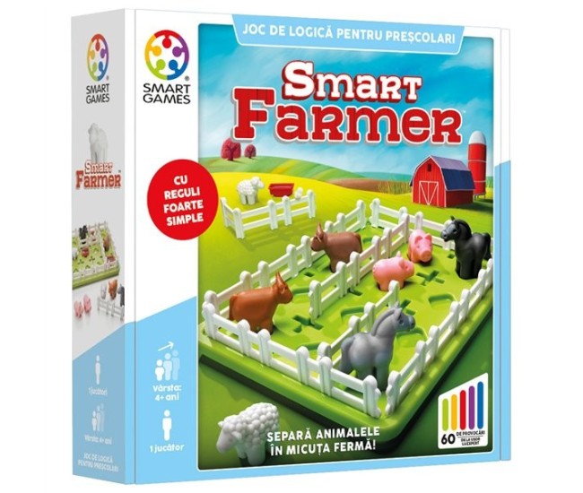 Smart games - smart farmer, joc de logica cu 60 de provocari, 4+ ani, editie lb. romana Smart games - smart farmer, joc de logica cu 60 de provocari, 4+ ani, editie lb. romana