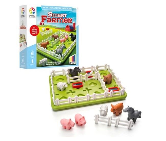 Smart games - smart farmer, joc de logica cu 60 de provocari, 4+ ani, editie lb. romana Smart games - smart farmer, joc de logica cu 60 de provocari, 4+ ani, editie lb. romana