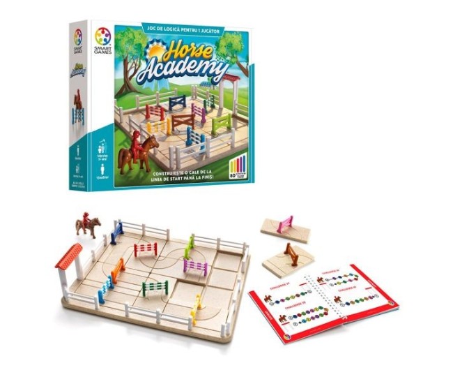 Smart games - horse academy, joc de logica cu 80 de provocari, 7+ ani, editie lb. romana Smart games - horse academy, joc de logica cu 80 de provocari, 7+ ani, editie lb. romana