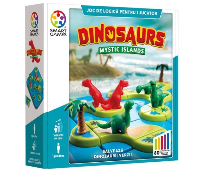 Smart games - dinosaurs mystic islands, joc de logica cu 80 de provocari, 6+ ani, editie lb. romana Smart games - dinosaurs mystic islands, joc de logica cu 80 de provocari, 6+ ani, editie lb. romana
