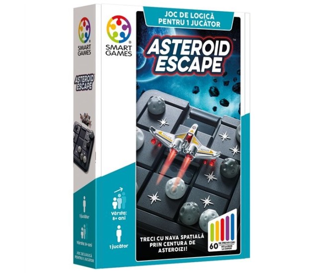 Smart games - asteroid escape, joc de logica cu 60 de provocari, 8+ ani, editie lb. romana Smart games - asteroid escape, joc de logica cu 60 de provocari, 8+ ani, editie lb. romana