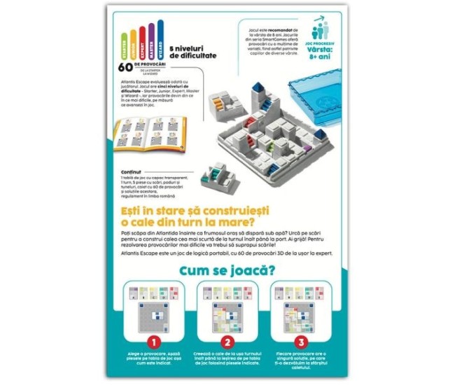 Smart games - atlantis escape, joc de logica cu 60 de provocari, 8+ ani, editie lb. romana Smart games - atlantis escape, joc de logica cu 60 de provocari, 8+ ani, editie lb. romana