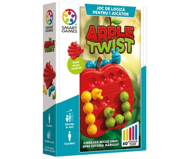 Smart games - apple twist, joc de logica cu 60 de provocari, 5+ ani, editie lb. romana Smart games - apple twist, joc de logica cu 60 de provocari, 5+ ani, editie lb. romana