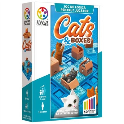 Smart games - cats and boxes, , joc de logica cu 60 de provocari, 7+ ani, editie lb. romana Smart games - cats and boxes, , joc de logica cu 60 de provocari, 7+ ani, editie lb. romana