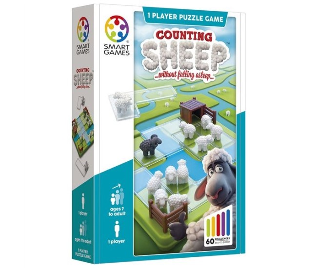Smart games - counting sheep, joc de logica cu 60 de provocari, 7+ ani, editie internationala Smart games - counting sheep, joc de logica cu 60 de provocari, 7+ ani, editie internationala