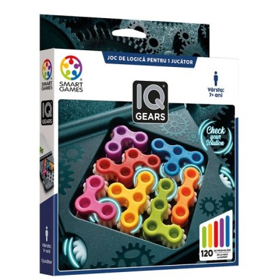 Smart games - iq gears, joc de logica cu 120 de provocari, 7+ ani, editie lb. romana Smart games - iq gears, joc de logica cu 120 de provocari, 7+ ani, editie lb. romana