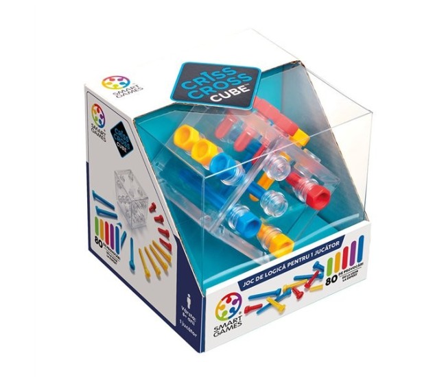 Smart games - criss cross cube, joc de logica cu 80 de provocari, 8+ ani, editie lb. romana Smart games - criss cross cube, joc de logica cu 80 de provocari, 8+ ani, editie lb. romana