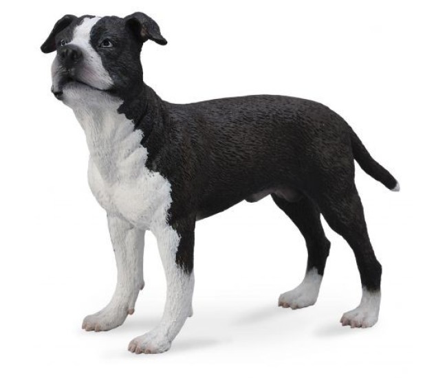 Figurina pictata manual caine staffordshire terrier