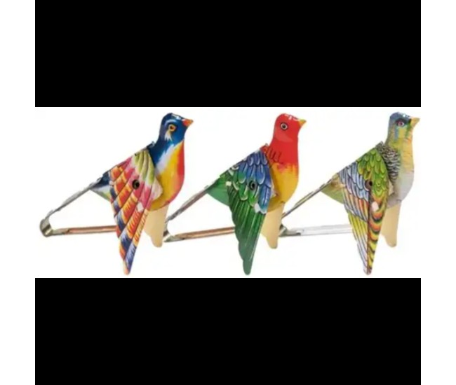 Pasare care ciripeste si da din aripi, din metal, mecanica, 17 cm