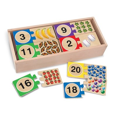 Puzzle din lemn pentru invatarea numerelor