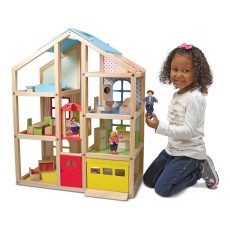 Casuta de papusi din lemn mobilata melissa and doug