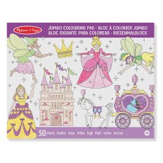 Caiet jumbo cu desene pentru colorat printese si zane melissa and doug
