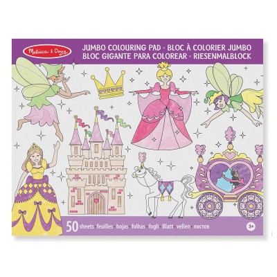 Caiet jumbo cu desene pentru colorat printese si zane melissa and doug