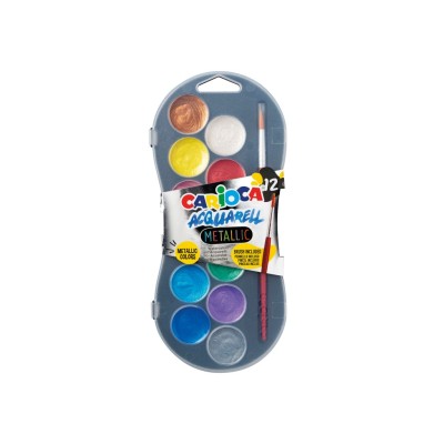 Acuarele Carioca Mettalic 12 cul/set + pensula