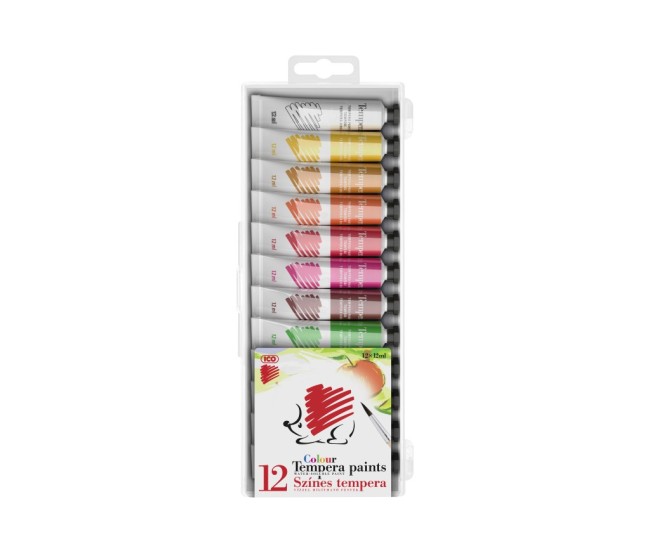 Acuarele tempera ICO Arici 12 ml 12 culori/set