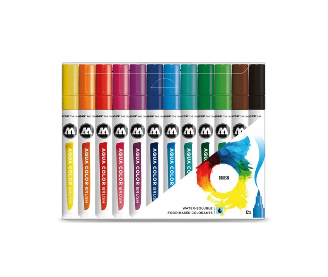 Brush Pen Molotow Aqua Color Basic1 12 buc/set Brush Pen Molotow Aqua Color Basic1 12 buc/set