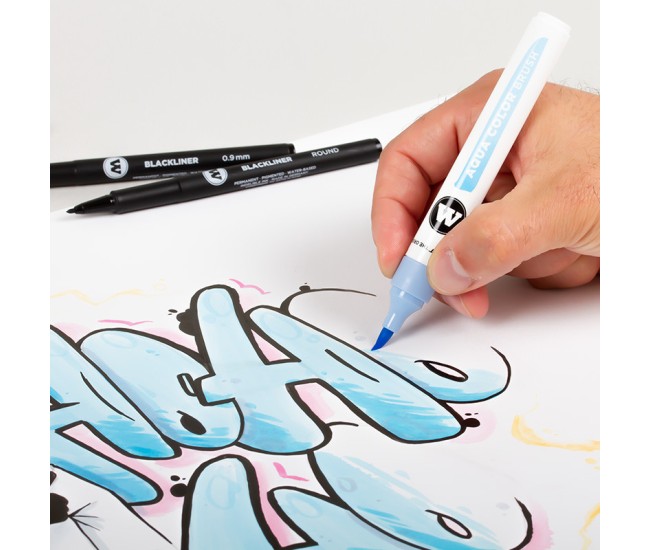Brush Pen Molotow Aqua Color Basic2 12 buc/set Brush Pen Molotow Aqua Color Basic2 12 buc/set