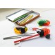 Ascutitoare plastic dubla cu container si radiera buburuza Faber-Castell