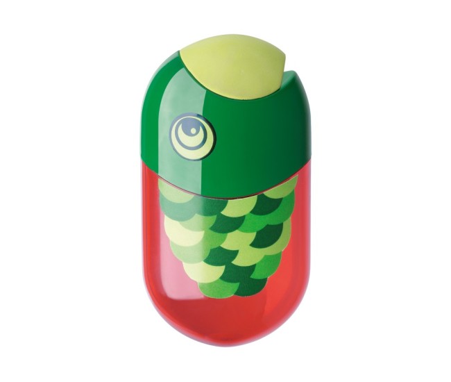 Ascutitoare plastic dubla cu container si radiera peste Faber-Castell