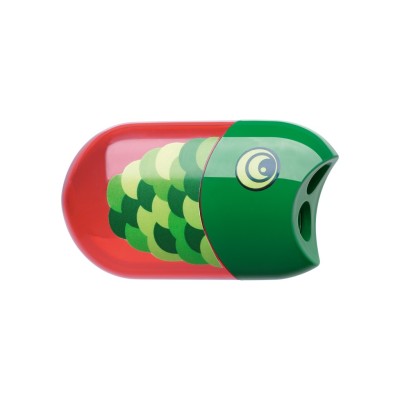 Ascutitoare plastic dubla cu container si radiera peste Faber-Castell