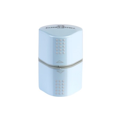 Ascutitoare plastic tripla cu container grip 2001 bleu sky Faber-Castell