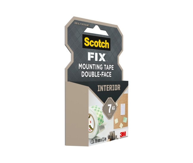 Banda dublu adeziva montare suprafete interioare, 19 mm x 1,5 m, 3M Scotch-Fix(TM)