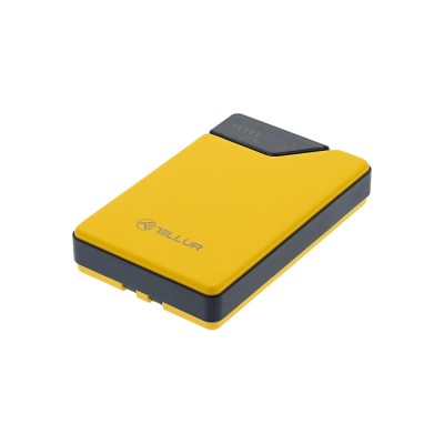 Baterie externa Tellur 10000mAh, USB-C + Lightning cabluri incorporate, QC3.0, PD, galben