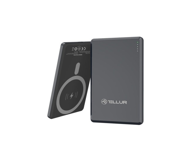 Baterie externa Tellur 5000mAh, PD20W, compatibil MagSafe, gri
