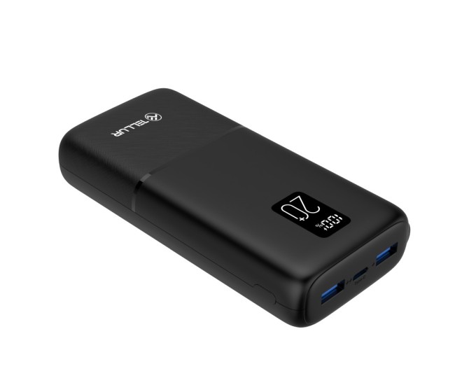 Baterie externa Tellur Boost Pro PD202 20000mAh 2xQC3.0 22.5W + PD 20W, LCD display, negru
