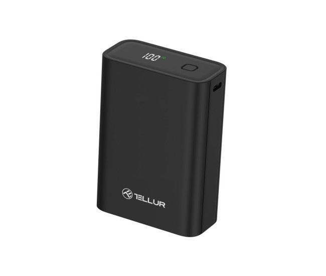 Baterie externa Tellur Compact Pro PD702 20000mAh QC3.0 22.5W + PD20W, LCD display, negru