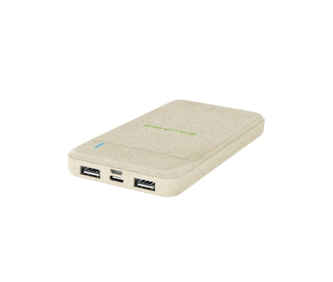 Baterie externa Tellur Green PD103 10000mAh 2xQC3.0 + PD 18W, crem